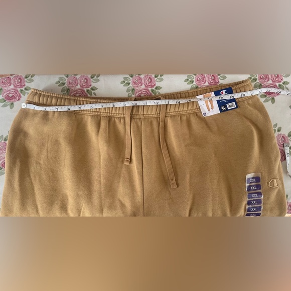 Champion Size XXL Fleece Lined Drawstring Sweatpants Joggers Camel Tan Pockets - Picture 7 of 11